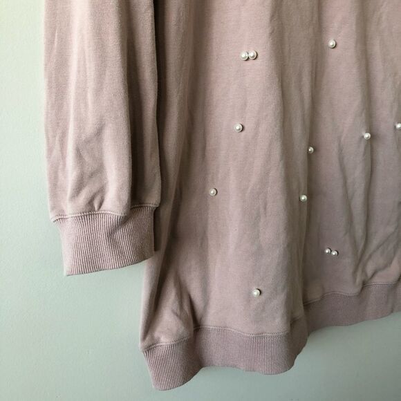 Mei - Dusty Rose Pearl Sweater Dress - Picture 4 of 7
